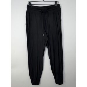 Lululemon Black Jogger Pants Drawstring Stretch Athletic Women Size 10